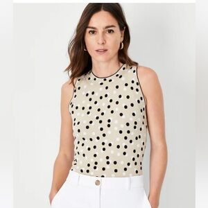 NWT Polished Ann Taylor Classic Dotted Halter Shell